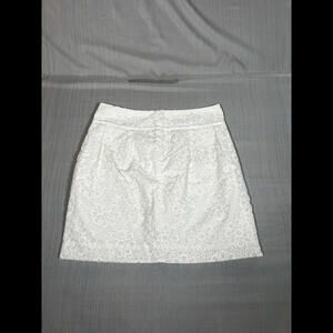 Loft Skirt Womens Size 6 White Mini Brocade Lined Party Date Work Business (A17)